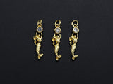 Clear CZ Micro Pave Mermaid Shaped Pendant/Charm, Mermaid Cubic Zirconia Pendant Charm, 6x23mm,sku#Z803