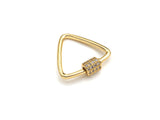 Clear CZ Micro pave Triangle Clasp, CZ Pave Lock, Gold/Silver/Rose Gold/Gunmetal Carabiner Clasp, 24x25mm, sku#H269