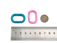 Large Colorful Enamel Oval Spring Clasp, Easy open Spring Gate, Black/Yellow/Pink/White/Blue/Green/Brown Spring Gate, 21x32mm, Sku#H318
