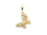 CZ Micro Pave Butterfly Shape Pendant with Baguette CZ cluster, Gold/Silver/Black/Rose Gold Plated Jewelry,29x31mm,sku#F699