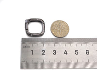 CZ Micro Pave Square Shape Carabiner Clasp with Easy Open Spring, Square Spring Snap Clasp, 18mm, sku#H304