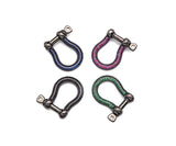 Colorful CZ Paved Buckle Shape clasp, Buckle Clasp Lock, U shape Clasp, Green/Fuchsia/Cobalt/Black Screw Clasp, 16x22mm, Sku#ML43
