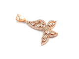 CZ Micro Pave Butterfly Shape Pendant with Baguette CZ cluster, Gold/Silver/Black/Rose Gold Plated Jewelry,29x31mm,sku#F699