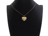Pave Silver Gold Heart Pendant/Charm, 23mm, sku#Z1026