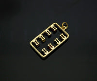 Gold Filled Colorful Baguette CZ Micro Pave Rectangle Shape Pendant, 14K Gold Filled Charm, Necklace Bracelet Charm Pendant,14x25mm,Sku#CP24