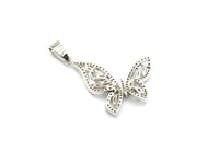 CZ Micro Pave Butterfly Shape Pendant with Baguette CZ cluster, Gold/Silver/Black/Rose Gold Plated Jewelry,29x31mm,sku#F699