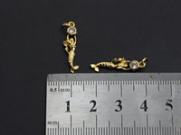 Clear CZ Micro Pave Mermaid Shaped Pendant/Charm, Mermaid Cubic Zirconia Pendant Charm, 6x23mm,sku#Z803