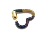 Rainbow Color CZ Gold Plated Heart Carabiner Clasp, Heart Clasp, Heart Carabiner, Chain Clasp, 30x27mm, Sku#K133