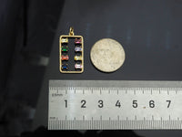 Gold Filled Colorful Baguette CZ Micro Pave Rectangle Shape Pendant, 14K Gold Filled Charm, Necklace Bracelet Charm Pendant,14x25mm,Sku#CP24