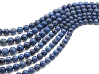 High Quality Natural Dumortierite Round smooth Beads, Navy Blue Genuine Beads, 6mm/8mm/10mm/12mm, 15.5'' Full Strand,Sku#U1085