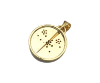 CZ Micro Pave Embossed Blossom Thorn Coin Shape Pendant, 18K Gold Medallion Charm, Necklace Bracelet Charm Pendant,18mm,Sku#FH166