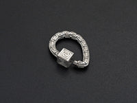 NEW Engraved Teardrop Shape Clasp, CZ Pave Clasp, Gold/Silve