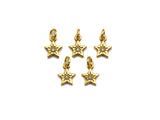 Clear CZ Micro Pave Five Point Star Shaped Pendant/Charm, Star Cubic Zirconia Pendant Charm,8x10mm,sku#Z804