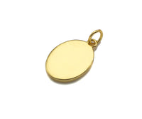 18K Dainty Gold Red Enamel North Star Lighting Heart On Oval Pendant, Gold Enamel Medallion Charm, 9x14mm,Sku#Y419