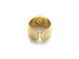 Turquoise CZ Round Disc Adjustable Ring, Sku#Z784