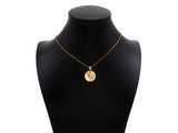 CZ Micro Pave Embossed Blossom Thorn Coin Shape Pendant, 18K Gold Medallion Charm, Necklace Bracelet Charm Pendant,18mm,Sku#FH166