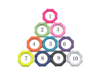 Colorful Enamel Bamboo O Ring Spring Clasp, Octagon Easy ope