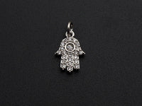 CZ Micro Pave Hamsa Hand charm,sku#L275