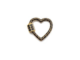Colorful Enamel pave Heart Shape Clasp, Enamel Pave Clasp, Black/Red/Pink/White/Blue/Green Gold Carabiner Clasp, 23mm, sku#H231