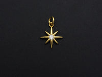Clear CZ Micro Pave North Star Shaped Pendant/Charm, Star Cubic Zirconia Pendant Charm, 13x15mm,sku#Z805
