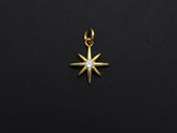 Clear CZ Micro Pave North Star Shaped Pendant/Charm, Star Cubic Zirconia Pendant Charm, 13x15mm,sku#Z805