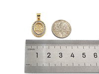 Dual Color CZ Micro Pave Oval Charms, 13x18mm, Sku#F1279C