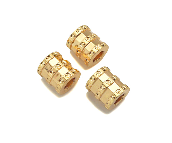 14K Gold High Polished Drum Tube Spacer Beads, Cylinder Beads, Men's Jewelry Findings, Bracelet Necklace Spacer Beads,6x7mm, Sku#ZX08 Bestbeads&Beyond