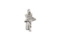 CZ Micro Pave Shooting Star Pendant/Charm, Star charm, Cubic Zirconia Pendant Charm,7x13mm,sku#F925