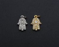 CZ Micro Pave Hamsa Hand charm,sku#L275