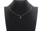 Colorful CZ Micro Pave North Star Shape Pendant,Cubic Zirconia Star Charm,Gold/Black Tone,12x14mm,sku#Z735