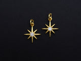 Clear CZ Micro Pave North Star Shaped Pendant/Charm, Star Cubic Zirconia Pendant Charm, 13x15mm,sku#Z805
