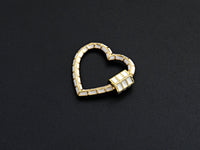 Colorful Enamel pave Heart Shape Clasp, Enamel Pave Clasp, Black/Red/Pink/White/Blue/Green Gold Carabiner Clasp, 23mm, sku#H231