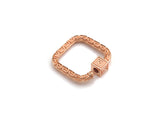 NEW Engraved Square Shape Clasp, CZ Pave Clasp, Gold/Silver/Rose Gold/Gunmetal Carabiner Clasp, 22mm, sku#H207