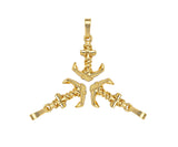 Boat Anchor Shape Pendant/Charm, 18K Gold Charm, Necklace Bracelet Charm Pendant,11x17mm,Sku#FH167