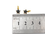 Black CZ Micro Pave Five Star Shape Pendant, Five Star Pave Pendant, Gold plated, 7x9mm, Sku#Z699