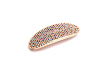 Colorful CZ Micro Pave 14x38mm Slab Oval Two Hole Bracelet Connector, Cubic Zirconia Connector/Link,sku#E414