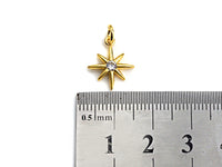 Clear CZ Micro Pave North Star Shaped Pendant/Charm, Star Cubic Zirconia Pendant Charm, 13x15mm,sku#Z805