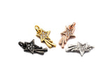 CZ Micro Pave Shooting Star Pendant/Charm, Star charm, Cubic Zirconia Pendant Charm,7x13mm,sku#F925