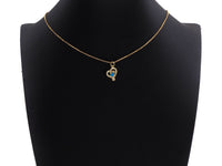 Clear CZ Micro Pave Blue Opal Heart Pendant,Cubic Zirconia Opal Heart Charm, Gold/Silver/Rose Gold/Black Tone, 12x17mm, sku#Z1028