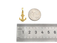 Boat Anchor Shape Pendant/Charm, 18K Gold Charm, Necklace Bracelet Charm Pendant,11x17mm,Sku#FH167