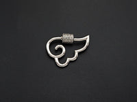 Clear CZ Micro pave Wing Clasp, CZ Pave Cloud Clasp, Gold/Silver/Rose Gold/Gunmetal Carabiner Clasp, 19x25mm, sku#H272