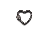 NEW Engraved Heart Shape Clasp, Heart Clasp, Gold/Silver/Rose Gold/Gunmetal Carabiner Clasp, 23mm, sku#H208