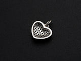 Clorful CZ Micro Pave Mini Heart Pendant, Heart Shaped Pave Pendant, Gold/Rose Gold/Silver/Gunmetal plated, 10mm, Sku#FH40