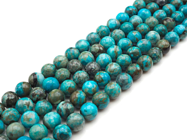 Natural Blue Angelite, 6mm/8mm/10mm/12mm Round Smooth Angelite, Color Enhanced Blue Angelite, SKU#U1012