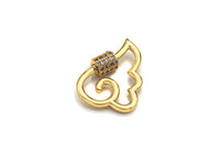 Clear CZ Micro pave Wing Clasp, CZ Pave Cloud Clasp, Gold/Silver/Rose Gold/Gunmetal Carabiner Clasp, 19x25mm, sku#H272