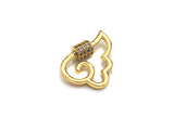 Clear CZ Micro pave Wing Clasp, CZ Pave Cloud Clasp, Gold/Silver/Rose Gold/Gunmetal Carabiner Clasp, 19x25mm, sku#H272