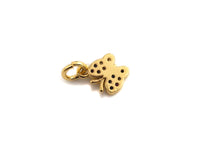 CZ Colorful Micro Pave Butterfly Shape Pendant, Butterfly Pave Pendant, Gold plated, 7x8mm, Sku#Z700