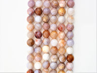 Natural Smooth/Faceted Round Pink/Blush Mix of Agate beads, 6mm/8mm/10mm/12mm Natural Gemstone beads,Agate Beads, 15.5inch strand, SKU#U240