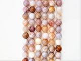 Natural Smooth/Faceted Round Pink/Blush Mix of Agate beads, 6mm/8mm/10mm/12mm Natural Gemstone beads,Agate Beads, 15.5inch strand, SKU#U240