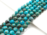 Natural Blue Angelite, 6mm/8mm/10mm/12mm Round Smooth Angelite, Color Enhanced Blue Angelite, SKU#U1012